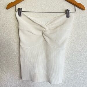 White Knit Tube Top